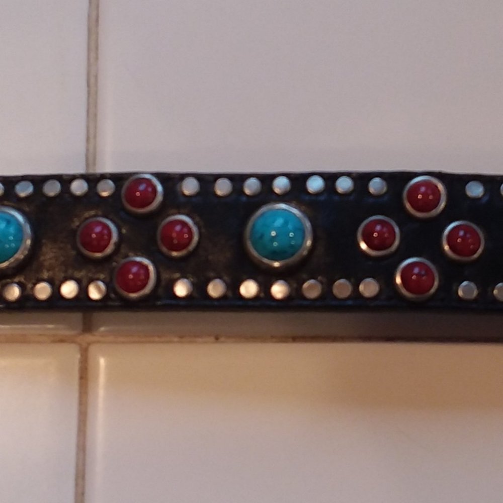 Woof Wear 16" Leather and Silver Dog Collar - NWT